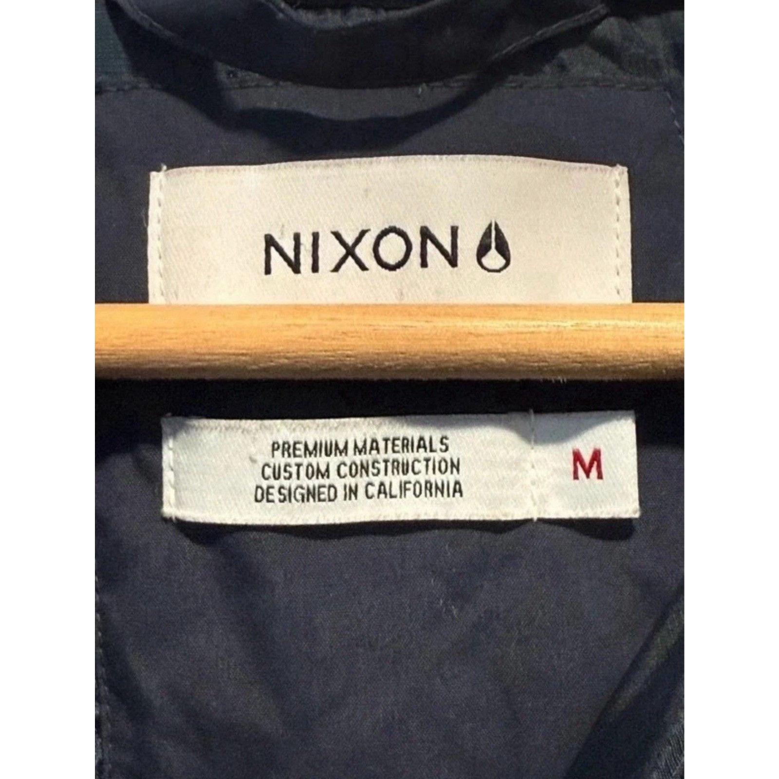 Nixon Watches Men's Navy Black Parka Zip Up Hooded Jacket Medium Winter Coat — image 4 of 8